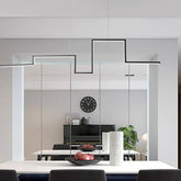 Geometric Line Design Black LED Pendant Light - Clowas